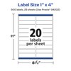 Avery Durable Waterproof Rectangle Labels with Sure Feed, 1" x