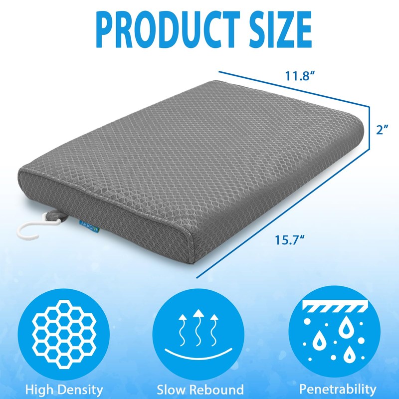 AEROiVi Shower Seat Cushion Non-Slip Silicone Bottom 3D Mesh Washable
