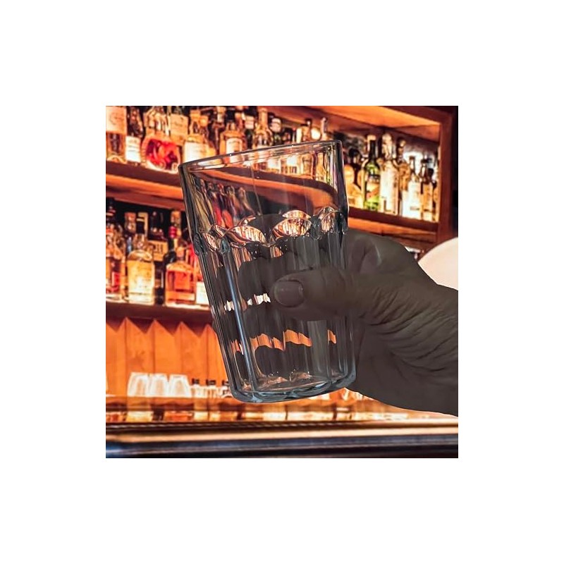 Vasos De Plastico Policarbonato, Parece Cristal Faceteado, de 14oz 414ml,