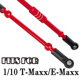 RCYouHott RC Upgrades Part for 1/10 T-Maxx/E-Maxx,Aluminum Push Rod Links,Toe Links Push Rod Steering Links Turnbuckle Rod Compatible Hops Up,Red(#3941#5143)