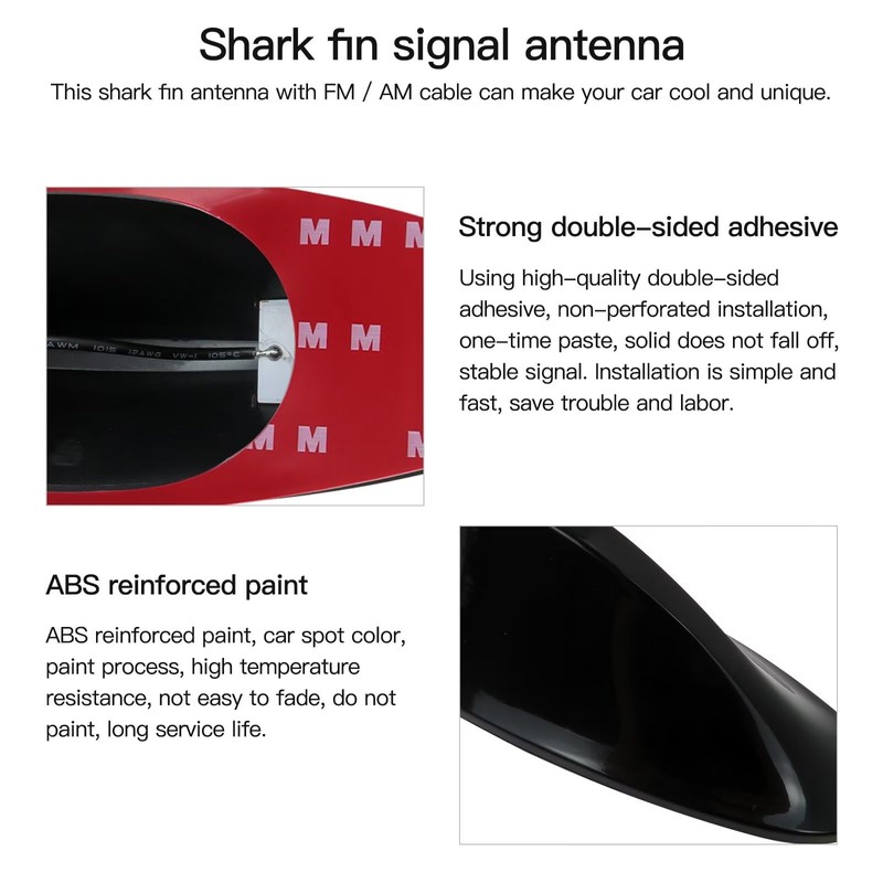 Ebony Shark Fin Roof Antenna Cover for 2015-2019 Hyundai Sonata-Elantra