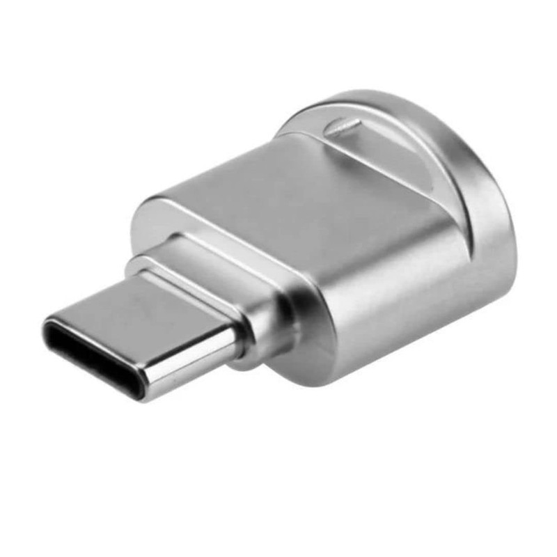 Silver USB C to SD Card Reader - OTG Adapter