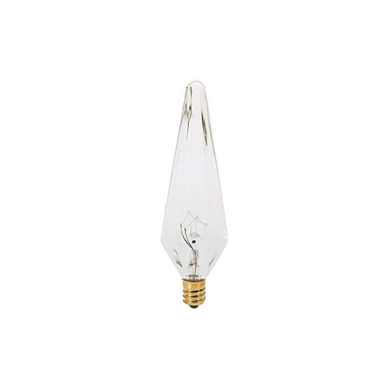 Satco S3744 120V Candelabra Base 25-Watt HX10.5 Light Bulb, Clear,