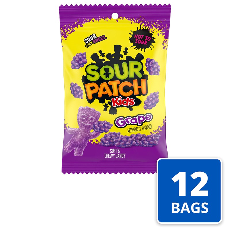 SOUR PATCH KIDS Grape Soft & Chewy Candy, Bulk Candy,