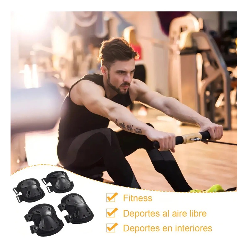 Rodilleras Coderas Tácticas 4 Piezas, Juego De Rodilleras Coderas Para
