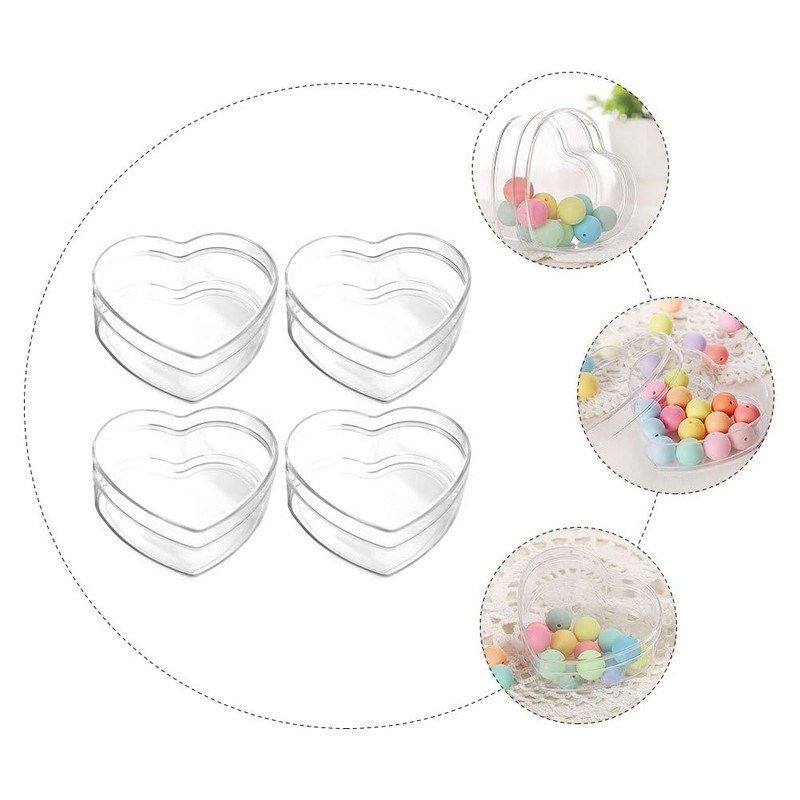 Clear Heart Candies Boxes Transparent Treat Boxes for Wedding Party
