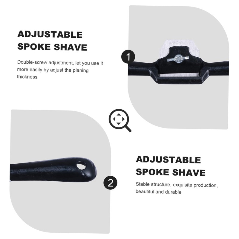 TEHAUX 2 Pieces Adjustable Spokeshave with Flat Base Metal Trimming