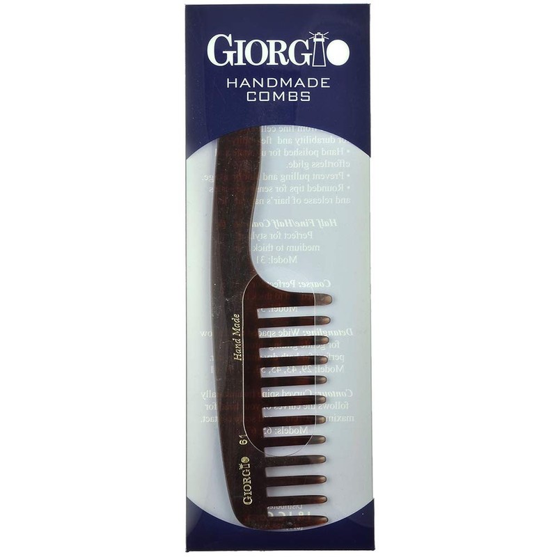 Giorgio G61 Large Coarse Hair Detangling Comb, Wide Teeth for