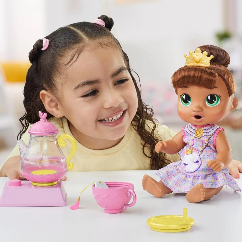 Baby Alive Bubbly Tea Party Sophia Sparkle Doll Brown Hair