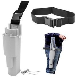 Window Cleaning Side Bucket On a Belt Holster Holds 3 Squeegees and a Washer (Grey)