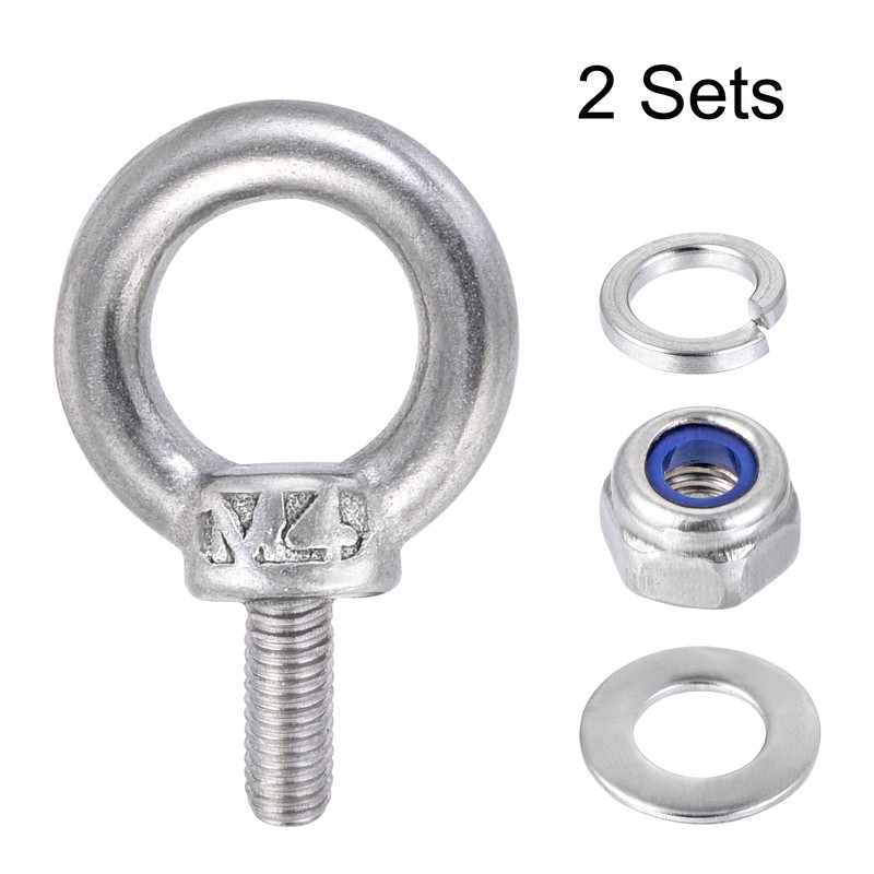 sourcing map Lifting Eye Bolt M4 x 11mm Male Thread