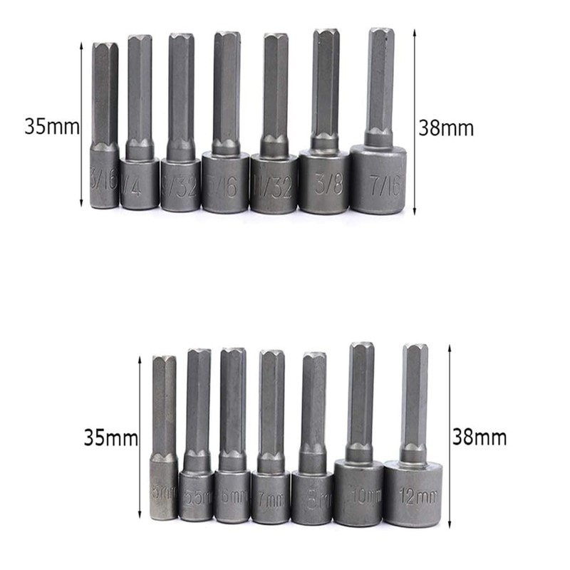 Zohino 14 Pcs 1/4 inch Hex Power Nuts Driver Drill