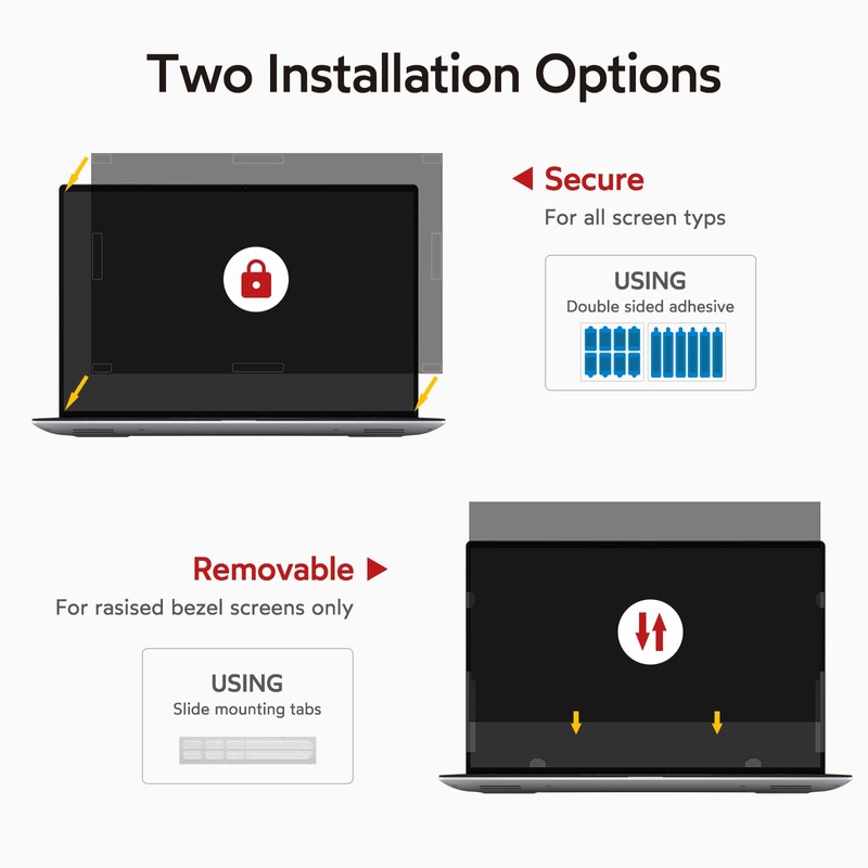 bersem 2 Pack 15.6 Laptop Privacy Screen for 16:9 Ratio