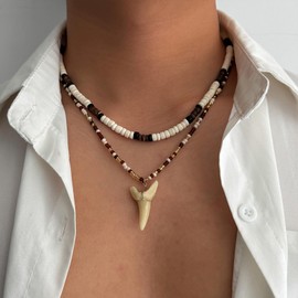 Otxas Puka Shell Necklace Men Coconut Bead Necklace for Men Summer Hawaiian Beach Necklace for Women Surfer Beach Jewelry (Style-4)