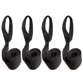 Northwest Tarp & Canvas Sail Ties, 72", Box Stitched 1" Polypropylene Webbing - Pick Your Color! - 4Pc. Set (Black)