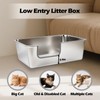 TownTime Stainless Steel Cat Litter Box,Jumbo XL Extra Large Mental