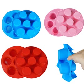 Jtuxcke 3 Pack Silicone Air Fryer Muffin Pan for Baking, Nonstick 7 Cups Silicone Egg Bite Molds, Cupcake Baking Molds for Oven, Air Fryer and Pot