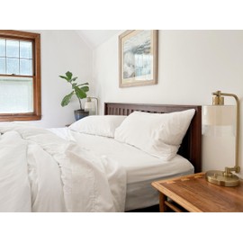 Organic Cotton King Percale Sheets - 100% GOTS Certified Organic, 4 Piece Set, Deep Pockets, White King Sheets Set - Hypoallergenic, Breathable, Cooling, Soft, All-Natural Sheets (King - White)