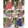 MJBGSHOW Womens Chiffon Long Skirt Elastic High Waist Floral Maxi