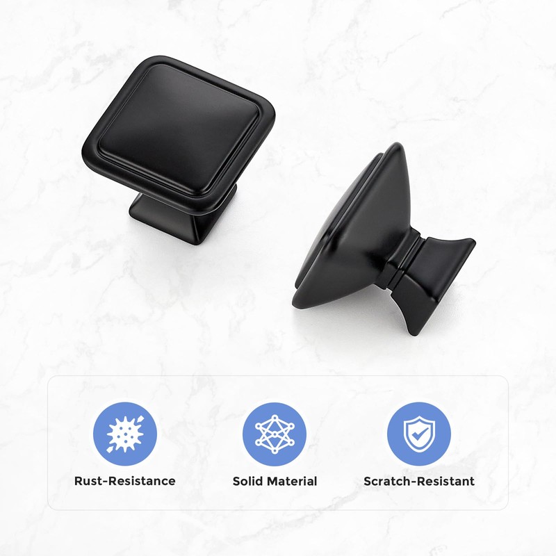 Ravinte Hardware 10 Pack Matte Black Cabinet Knobs Single Hole