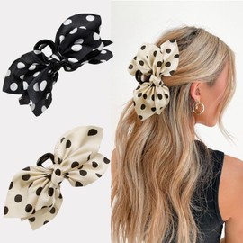 Boho Bandana Hair Claw Clips for Women, 2 Pcs Extra Large Claw Clips for Thick Hair Paisley Hair Clip Bow Knot Adorable Hair Claws Non-slip Fashion Hair Accessories Gift for Women Teen Girls
