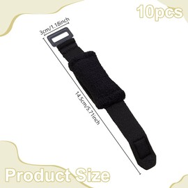 WEBEEDY 10 Pcs Guitar String Mute Damper Cotton Guitar Fret Wrap, Black Adjustable Bass Mute Tape Guitars String Dampener Fingerboard Tape Musical Instrument Bass Guitars Accessories