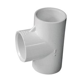 LASCO 1in PVC Tee Fitting, 1x1x1 Slip Socket Tee, Sch 40 401-010