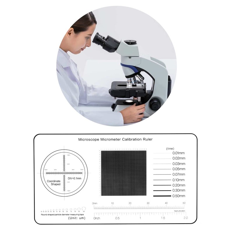 TOSUKKI - Microscopio multifunción para microscopio, micrómetro, cuadrícula de calibración