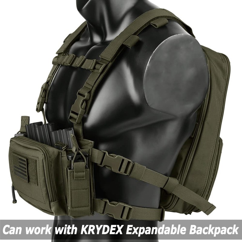 KRYDEX Tactical Chest Rig with Triple 5.56/7.62 Mag Pouch Insert