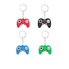 Gaming Keyrings - 4pcs Gaming Party Bag Fillers Supplies Keychains,Gaming Controller Keyrings,Game Handle Pendant Keyring Decorations for Party Bags Teenager Boys Kids Gifts,Kids Party Favors Supplies