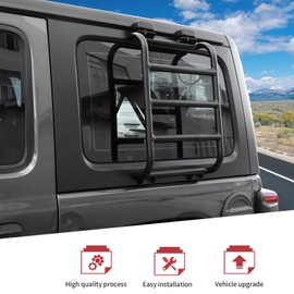 Aluminium Alloy Rear Window Ladder for 2018-2023 2024 Jeep Wrangler JL JLU 2 Door / 4 Door Luggage Ladder Rack