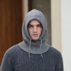 Men's New Winter Balaclava Hat & Warm Scarf LF1592 - One Size Gray 4ea