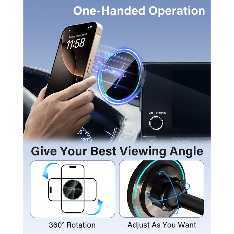 SKYLOTEC 15W Magnetic Charger Phone Holder for Mercedes-Benz GLC 2020-2022