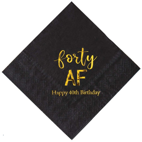 Servilletas de cumpleaños de la serie Crisky AF, Cuarenta, Paquete de 50