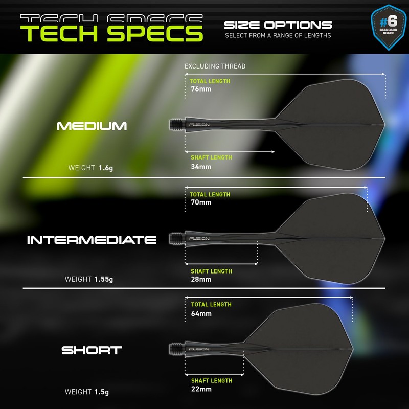 WINMAU Darts Fusion Integrated Flight & Shaft System - No.6