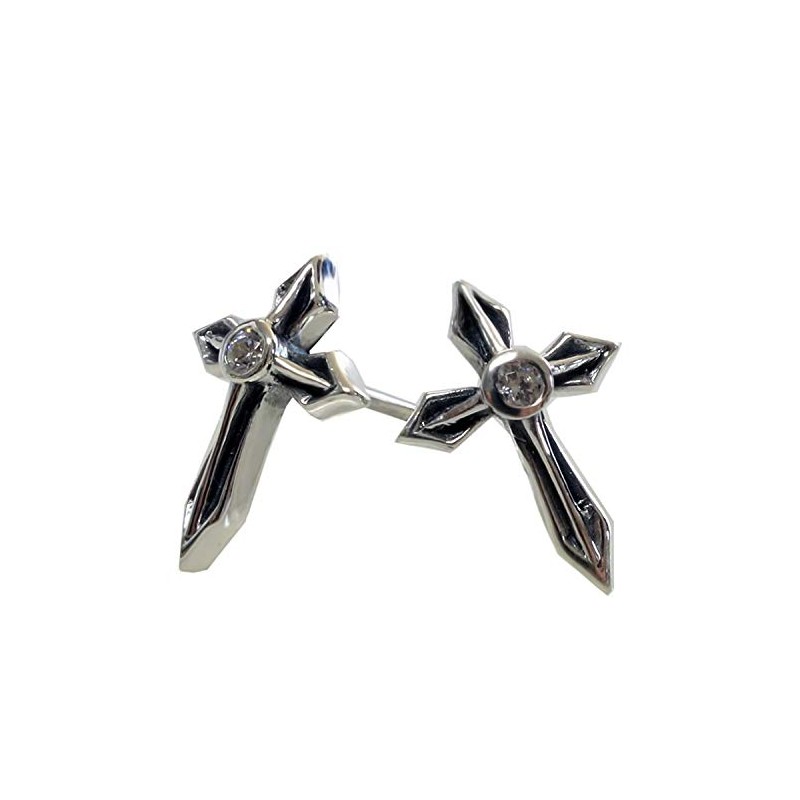 STERLING SILVER 925 AMTHTEW-030 Sterling Silver 925 Earrings Studded Rock