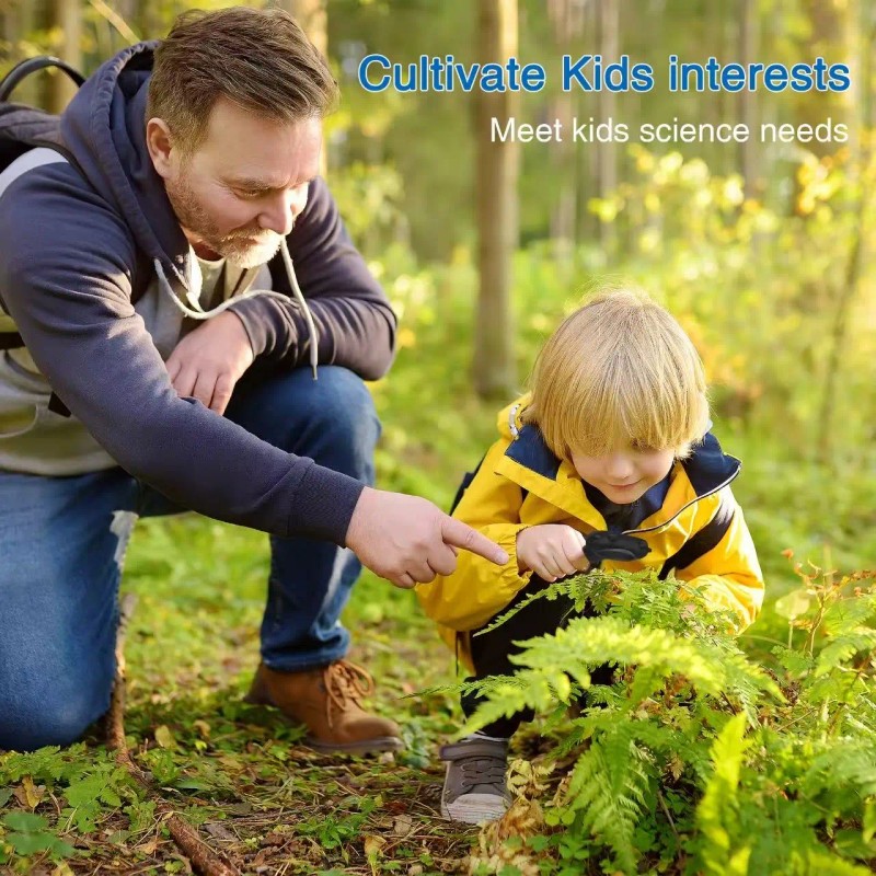 Kids Microscope Digital Camera Magnifying Glass Toys with 8 LED