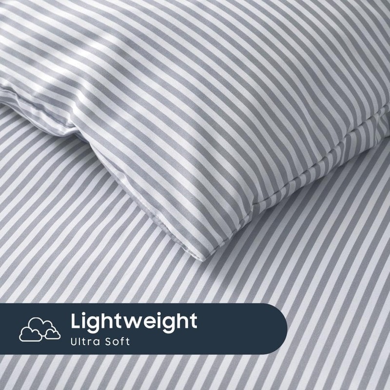 Wake In Cloud - Striped Comforter Set, Ticking Stripe Vertical