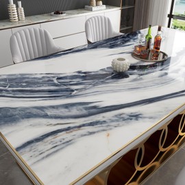 Yenhome 17.7"X276" Blue Marble Counter Top Peel and Stick Waterproof Marble Contact Paper for Countertops Cabinets Desk Drawers Self Adhesive Vinyl Wrap Stick Wallpaper for Bathroom Kitchen Backsplash