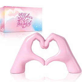 IKISTO Heart Hands Sculpture Decor for Bedroom Living Room Bookshelf, Aesthetic Love Statues Accents Home Office Apartment Farmhouse Desk Table Decoration