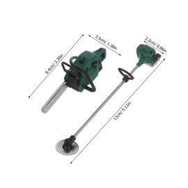 Gatuida 2pcs Realistic Tiny Gardening Tools for Pretend Play Outdoor Decor Includes Mini Lawn Mower Chainsaw Figurine for Imaginative Landscaping