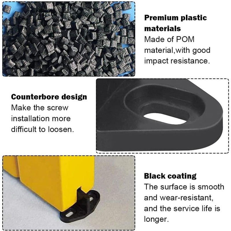 Black Coated Plastic Barn Door Floor Guide Barn Door Hardware