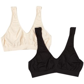 Bali Women's 2-Pack Microfiber Crop Top,N5W,Medium