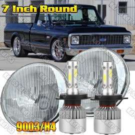 Unbranded 7 inch LED Headlights Round DOT Approved Hi/Lo Lamp  For 1967-1972 Chevy C10 A++
