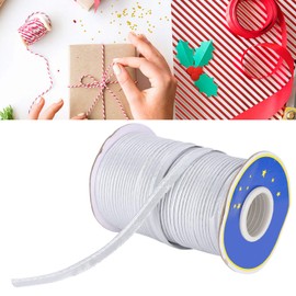 70yd Crafts Edging Braid Piping Bias Tape Piping Trims 1 cm Width for Sewing Sewing Binding Sewing Decoration (Silver)
