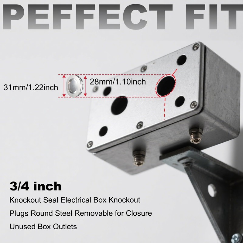 Wocloer 12 Pcs Stainless Steel Electrical Box Knockout Plugs -