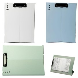 Eiflayn Clipboard, Pack of 3 Clipboard A4 with Ironing Clamp, Vertical Clipboards, Clipboard A4 with Pen Holder, Clipboard A4 with Lid Suitable for Office, School, Home (White + Blue + Green)