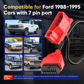 Autel 7 Pin OBD1 to OBD2 Adapter Cable for Ford, 7Pin OBD1 to 16 Pin OBD2 Diagnostic Cable, Fit for Ford Vehicles with 7Pin Port, Work with Scan Tool and Code Reader