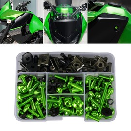 NICECNC Green Motorcycle 190PCS Fairing Bolt Kit Body Screws Outer Shell Screw Assembly Universal Sportbike Parts