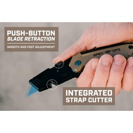 Spec Ops Tools Folding Utility Knife with Retractable Blade, Includes 3 Extra Blades in Handle Storage, 3% Donated to Veterans